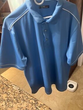 Men's LinksTech Golf Performance Polo Shirt in Light Blue Large